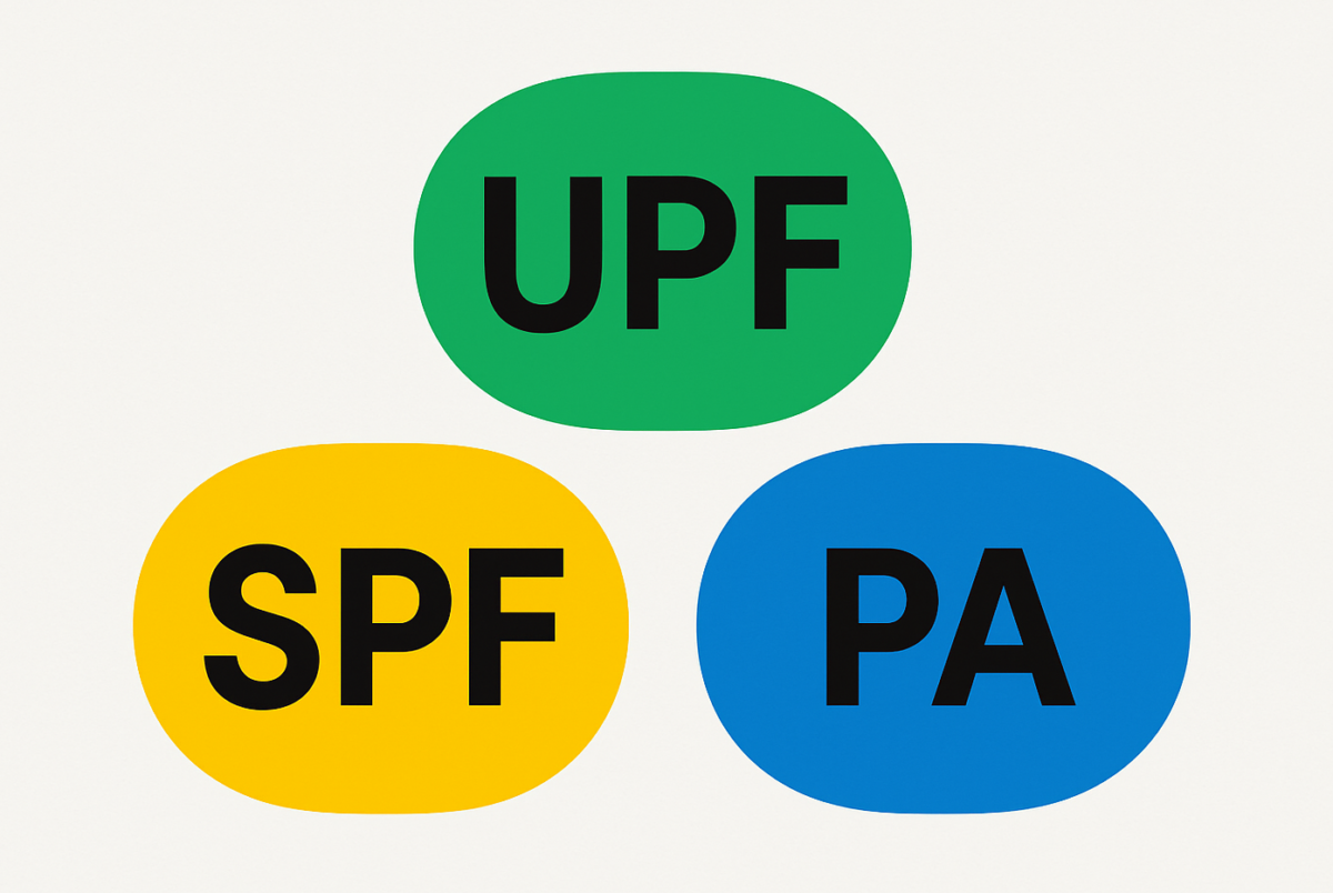 「SPF」「PA」「UPF」のイラスト